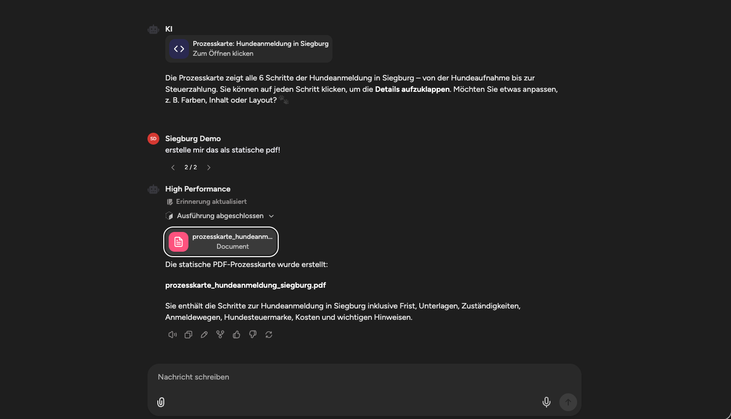 Chat: PDF-Anfrage