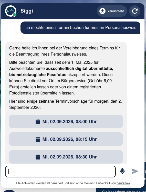 neurabot schlägt Terminvorschläge vor