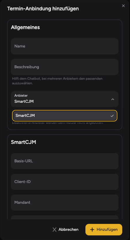 Termin-Anbindung: SmartCJM
